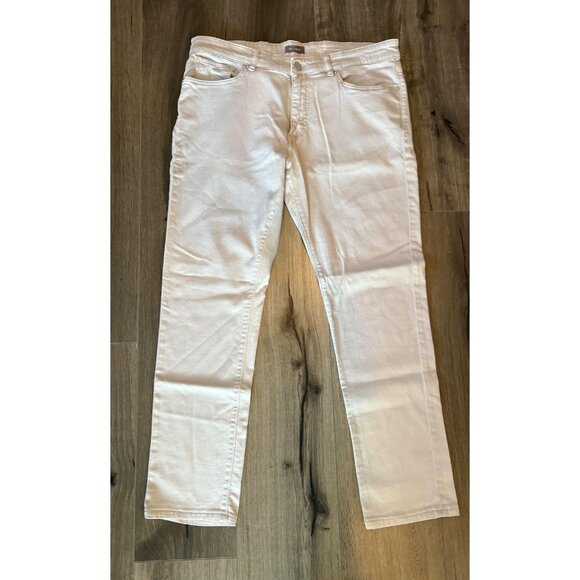 DL1961 Cooper Tapered Jeans Mens 35x32 White DL Ultimate Knit Stretch Pants - Picture 1 of 9